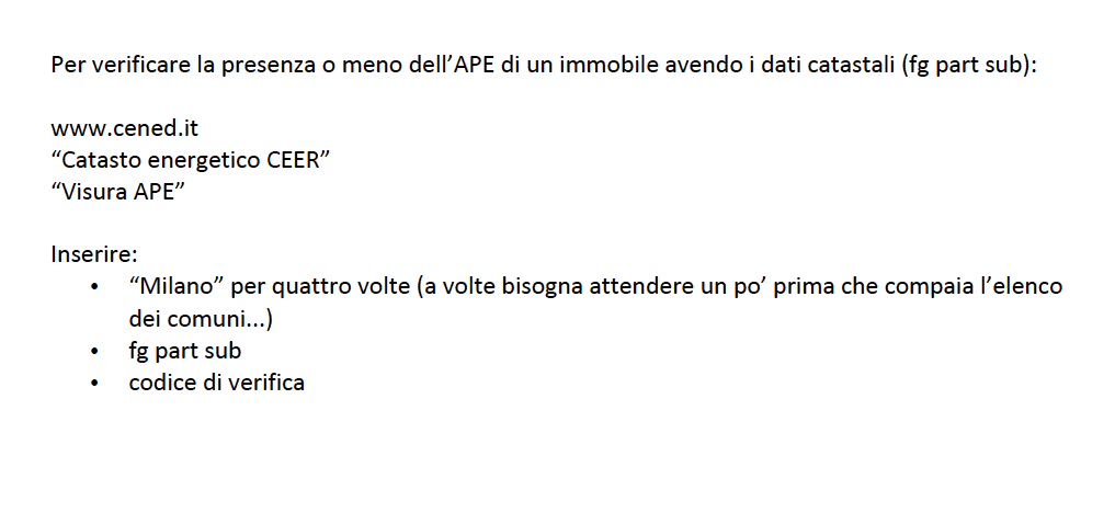 3 – come verificare presenza APE